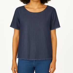 Vince Camuto 100% Linen Short Sleeve Top, Size Small